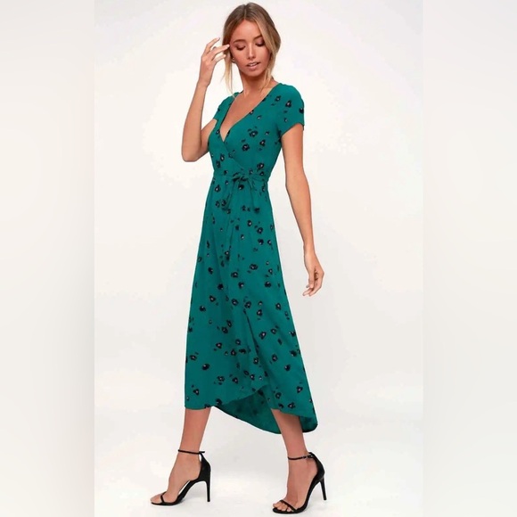 NWT BILLABONG TEAL BLUE WRAP DRESS, SIZE XS - Picture 2 of 12